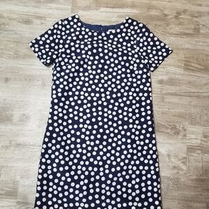 JCrew Blue Polka Dot Shift Dress